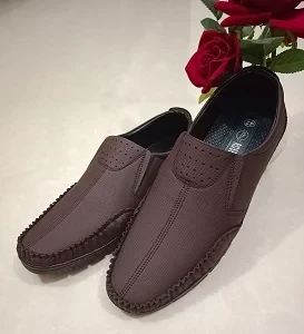 Unique Design Premium Quality Artificial Leather Men's Fashion shoes Casual Solid Moccasin For Men Chocolate Collours (RS005)
